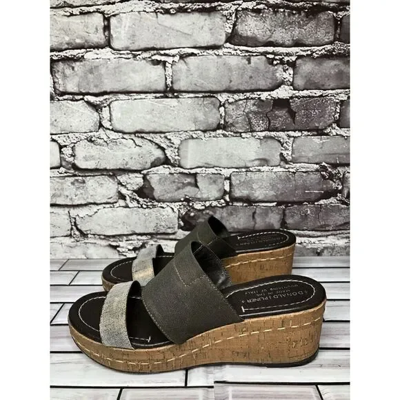 Donald Pliner Shera Copper Metallic Straps Cork Wedge Sandals Women 7.5M US/38EU - Picture 9 of 16